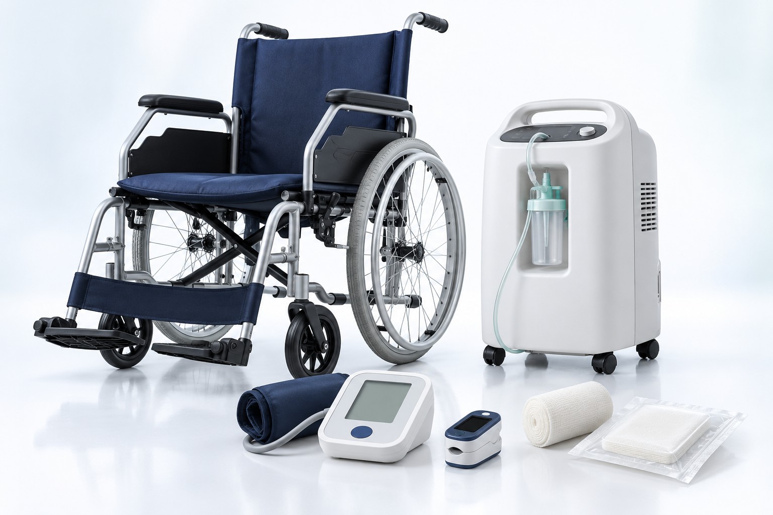 Illustrative monitoring devices, mobility aids and home care equipment